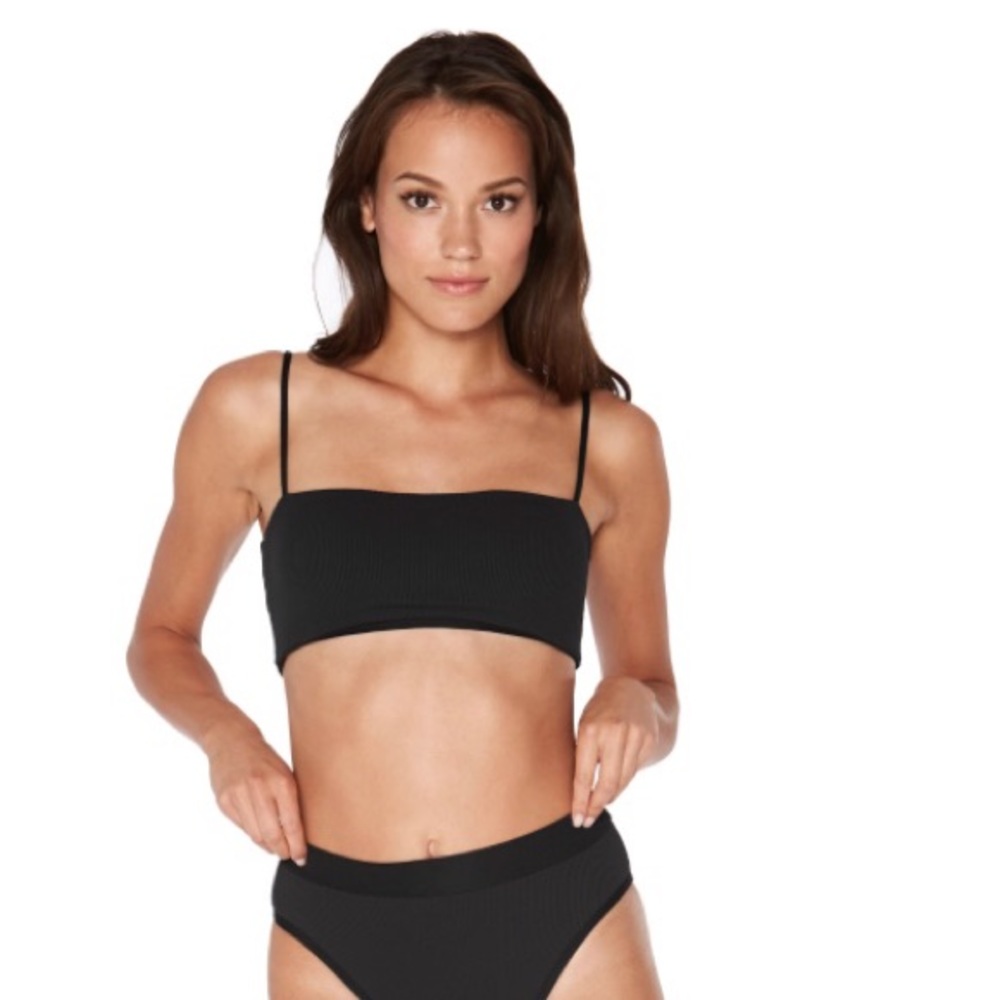 L space ribbed bandeau bikini top